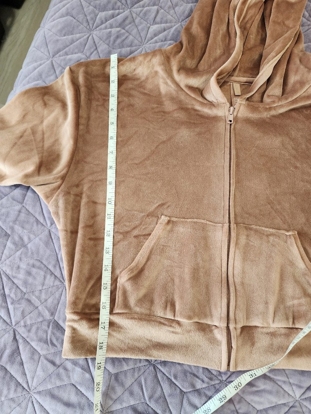 SKIMS Velour Zip Up Hoodie Sienna Chocolate Brown Y2K Cybercore Large - Picture 6 of 7